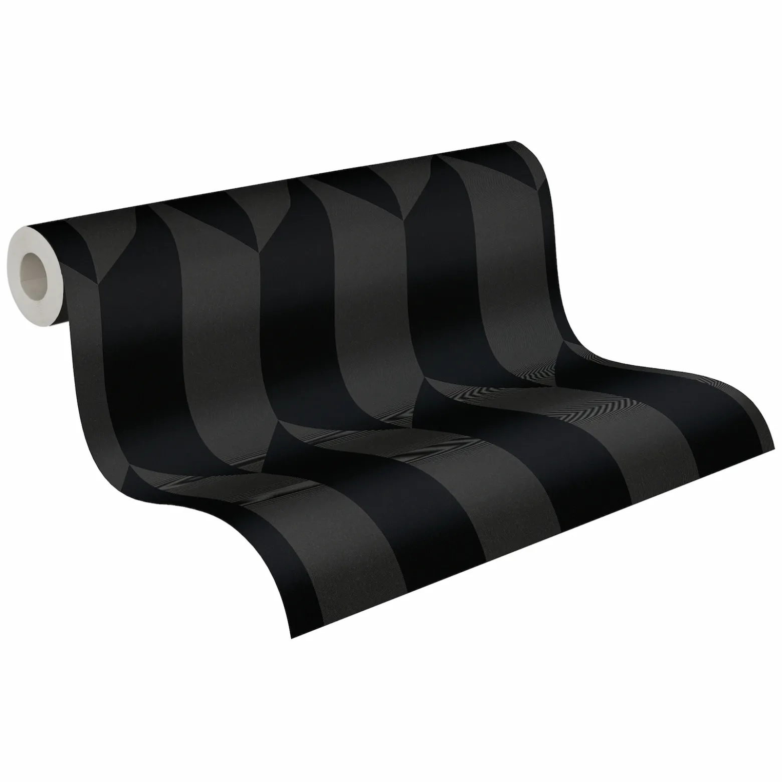 Vliestapete Grafisch 3D-Optik Schwarz Metallic 79086-8