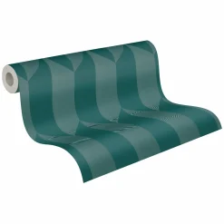 Vliestapete Grafisch 3D-Optik Petrol Metallic 79086-7