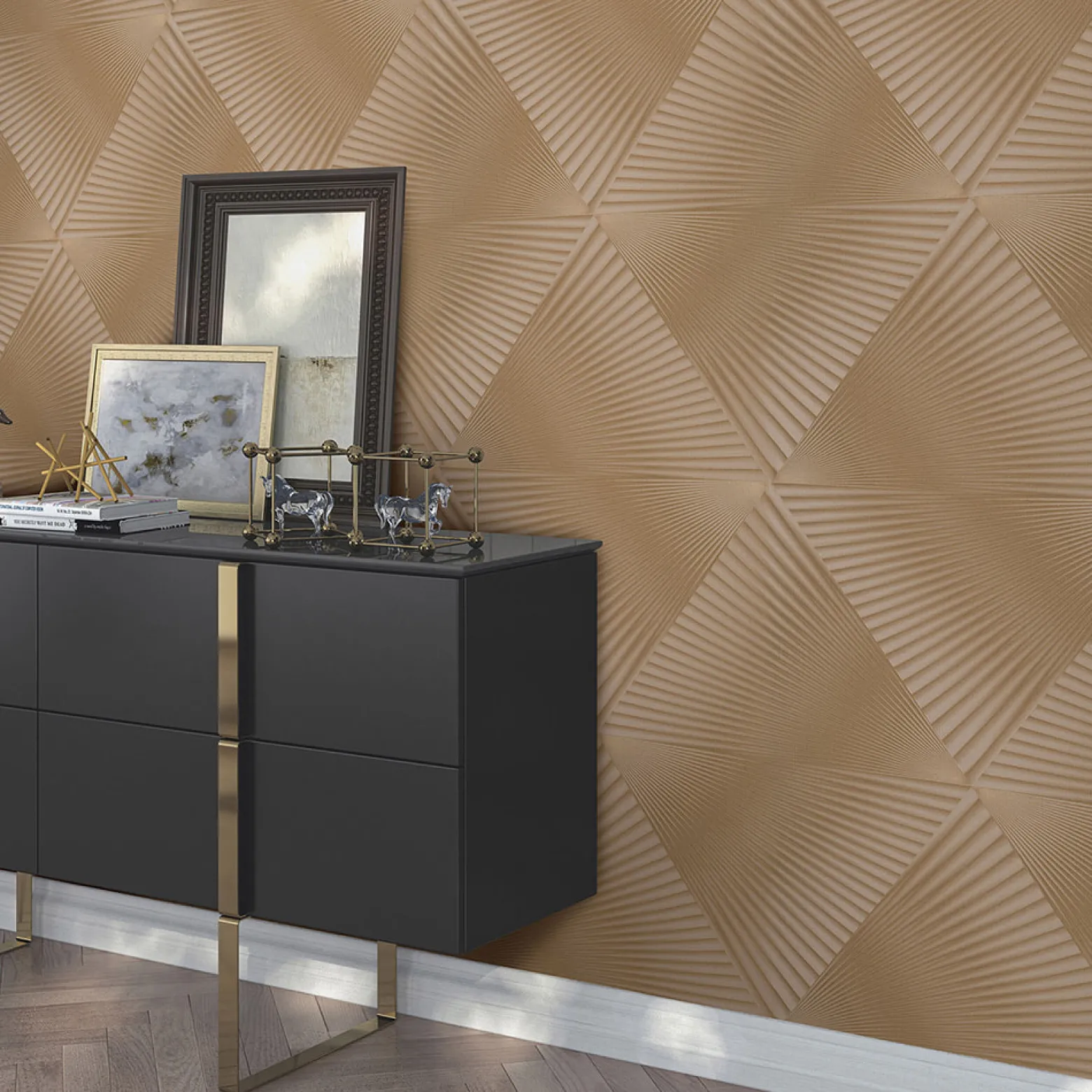 Vliestapete Grafisch 3D-Optik Gold Metallic 10404-30