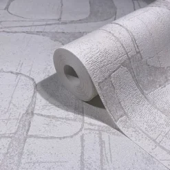 Vliestapete Grafisch Grau Creme Silber Metallic 82451