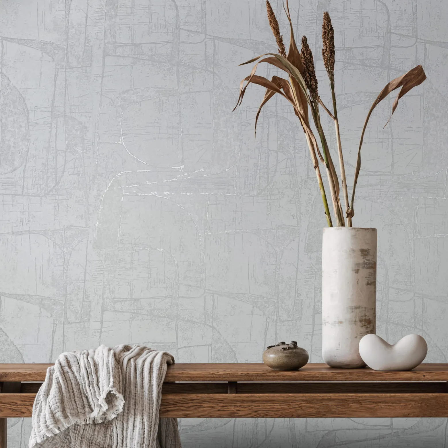Vliestapete Grafisch Grau Creme Silber Metallic 82451