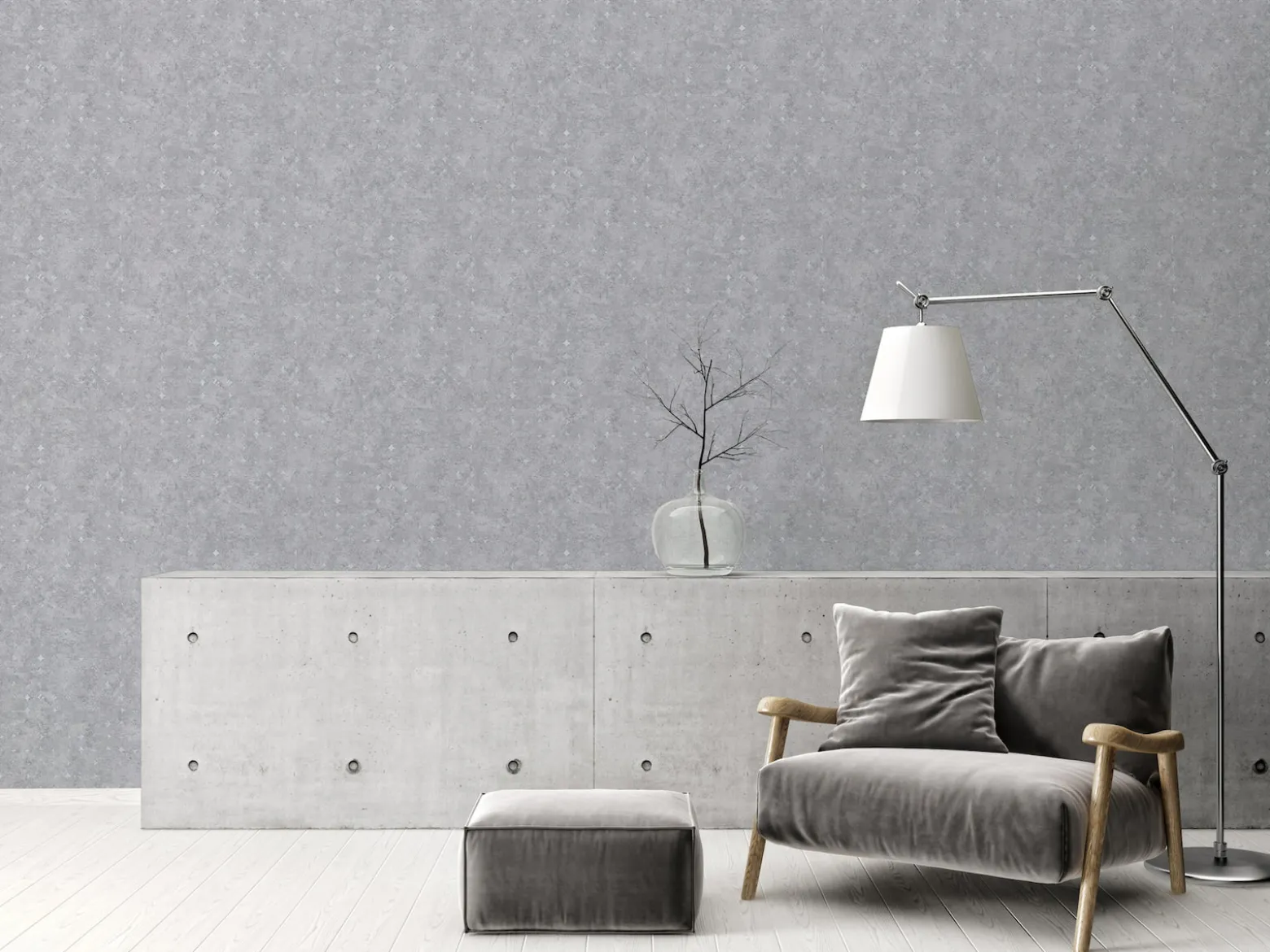 Vliestapete Grafisch Grau Silber Metallic 39656-5