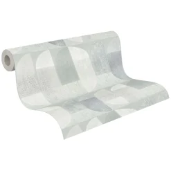 Vliestapete Grafisch Halbkreise grau Geo Nordic 37531-5