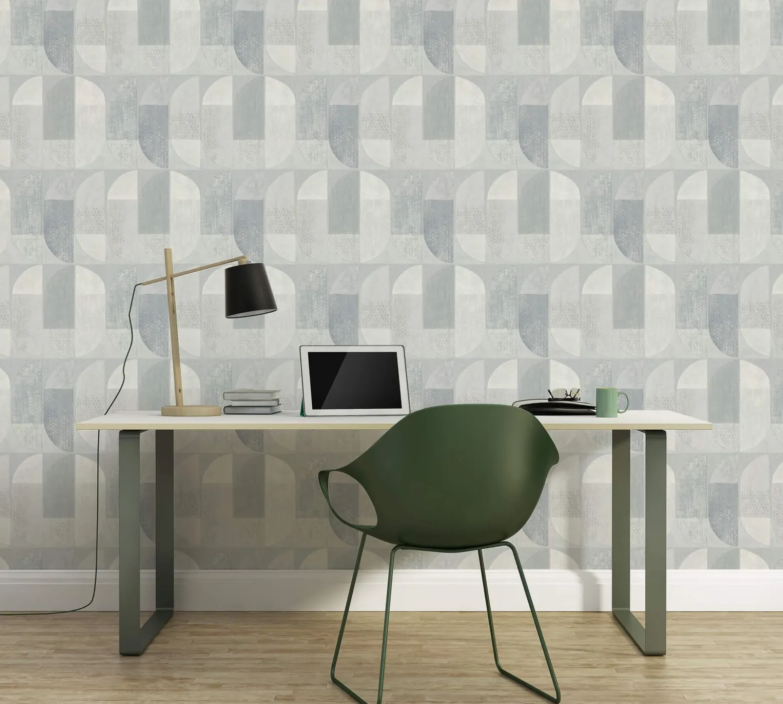 Vliestapete Grafisch Halbkreise grau Geo Nordic 37531-5