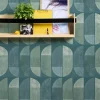 Vliestapete Grafisch Halbkreise grün blau 37531-3