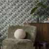 Vliestapete Grafisch Mosaik Grün Grau Glanz 86546