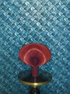 Vliestapete Grafisch Mosaik Blau Türkis Glanz 86531