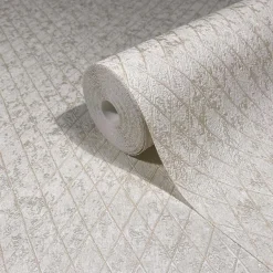 Vliestapete Grafisch Rauten Creme Beige Glanz 35535
