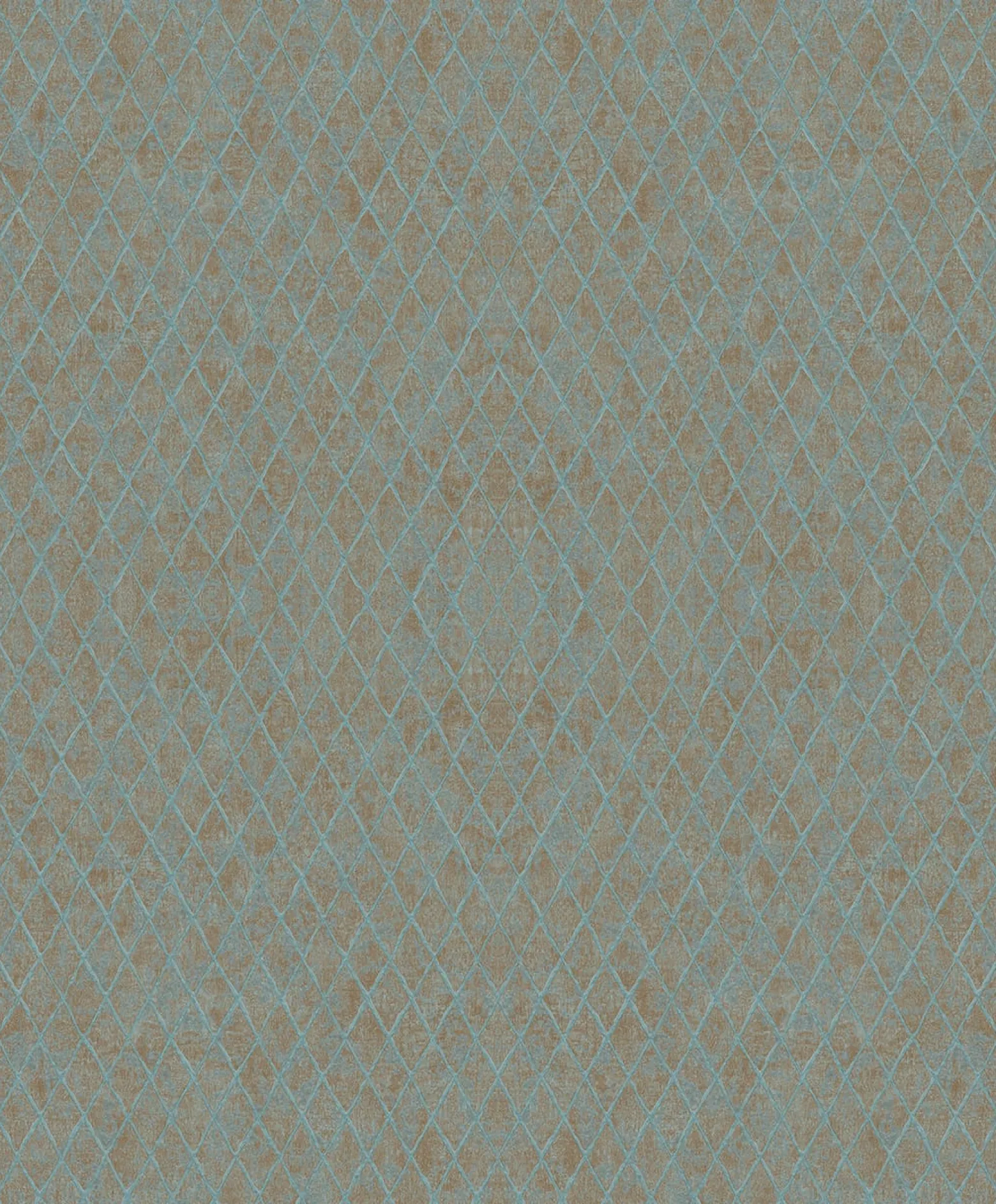 Vliestapete Grafisch Rauten Braun Blau Metallic 35539