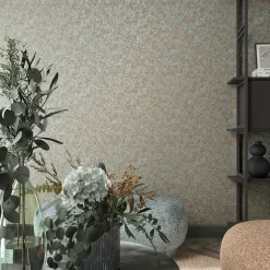 Vliestapete Grafisch Rauten Braun Blau Metallic 35539