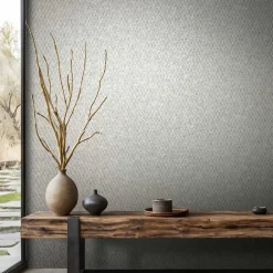 Vliestapete Grafisch Rauten Grau Creme Metallic 35538