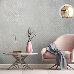 Vliestapete Grafisch Shabby Weiß Creme Metallic 35121