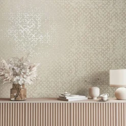 Vliestapete Grafisch Shabby Creme Beige Metallic 35117