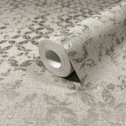 Vliestapete Grafisch Shabby Grau Silber Metallic 35118