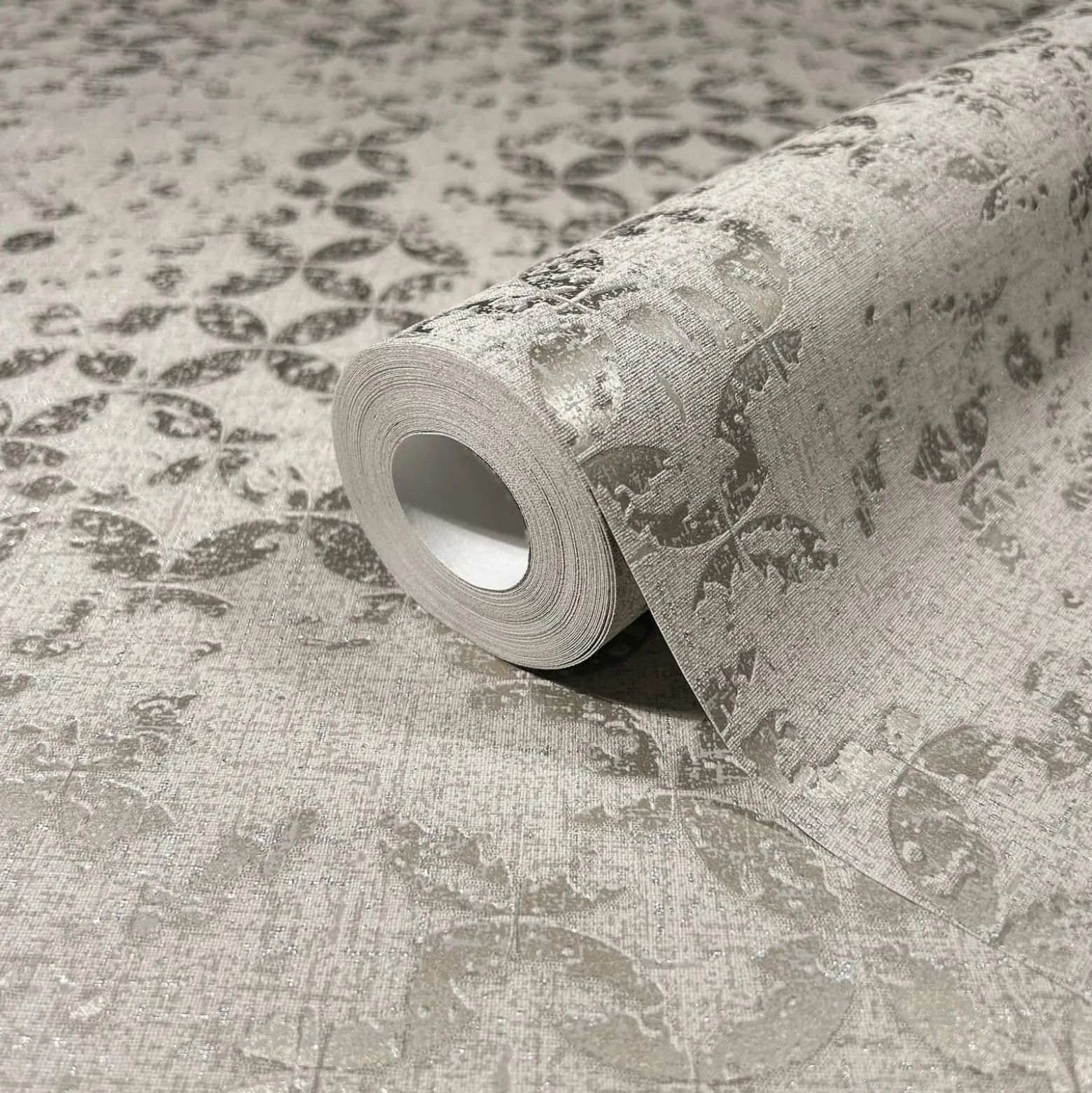 Vliestapete Grafisch Shabby Grau Silber Metallic 35118