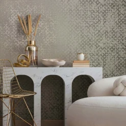 Vliestapete Grafisch Shabby Grau Silber Metallic 35118