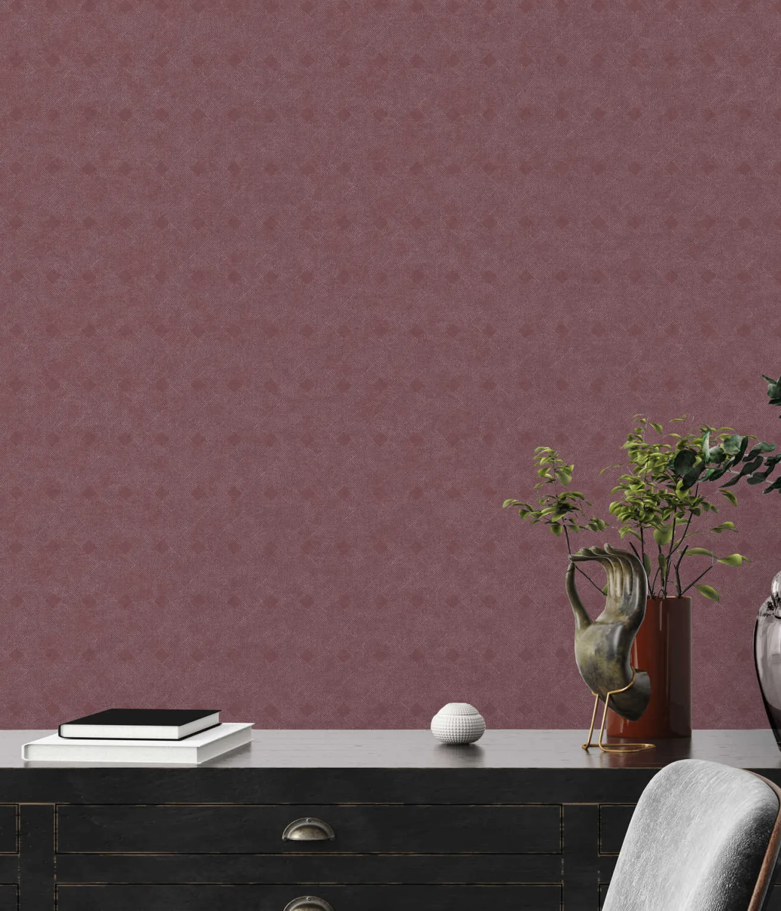 Vliestapete Grafisch Striche rot silber Metallic 38029-3