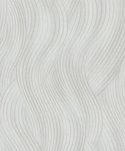 Vliestapete Grafisch Wellen Grau Beige Metallic 82475