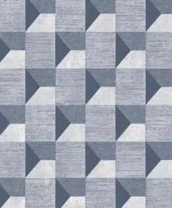 Vliestapete Grandeco Blau Muster Grafik A48703 Phoenix