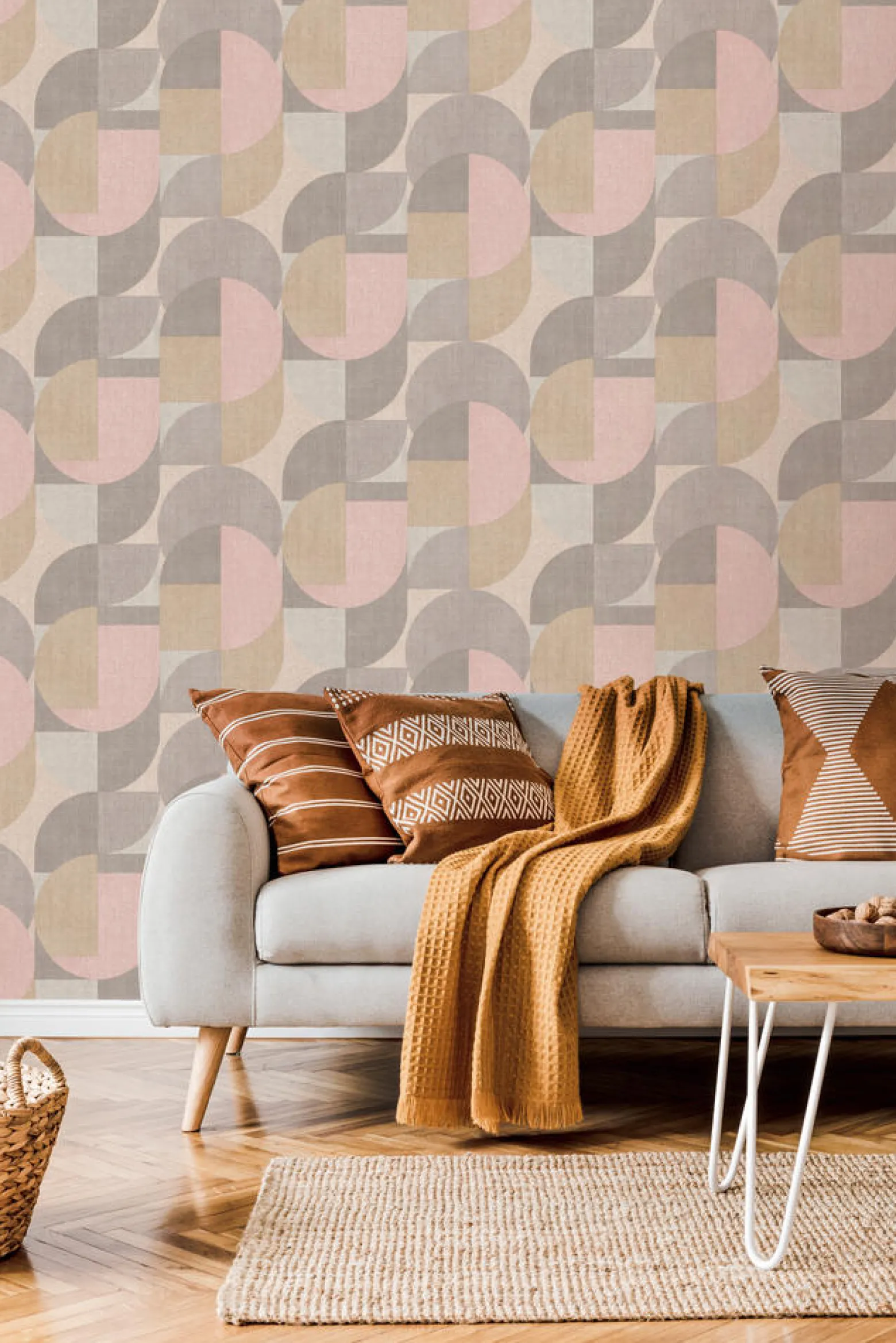 Vliestapete Grandeco geometrisch Muster beige JF3101
