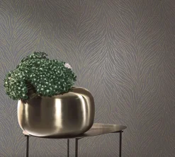 Vliestapete Grau Gold Struktur Linien Marburg 58429