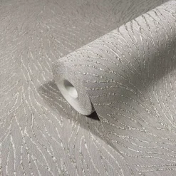 Vliestapete Grau Silber Struktur Linien Marburg 58428