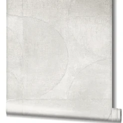 Vliestapete Halbkreis Metallic weiß-grau 32824