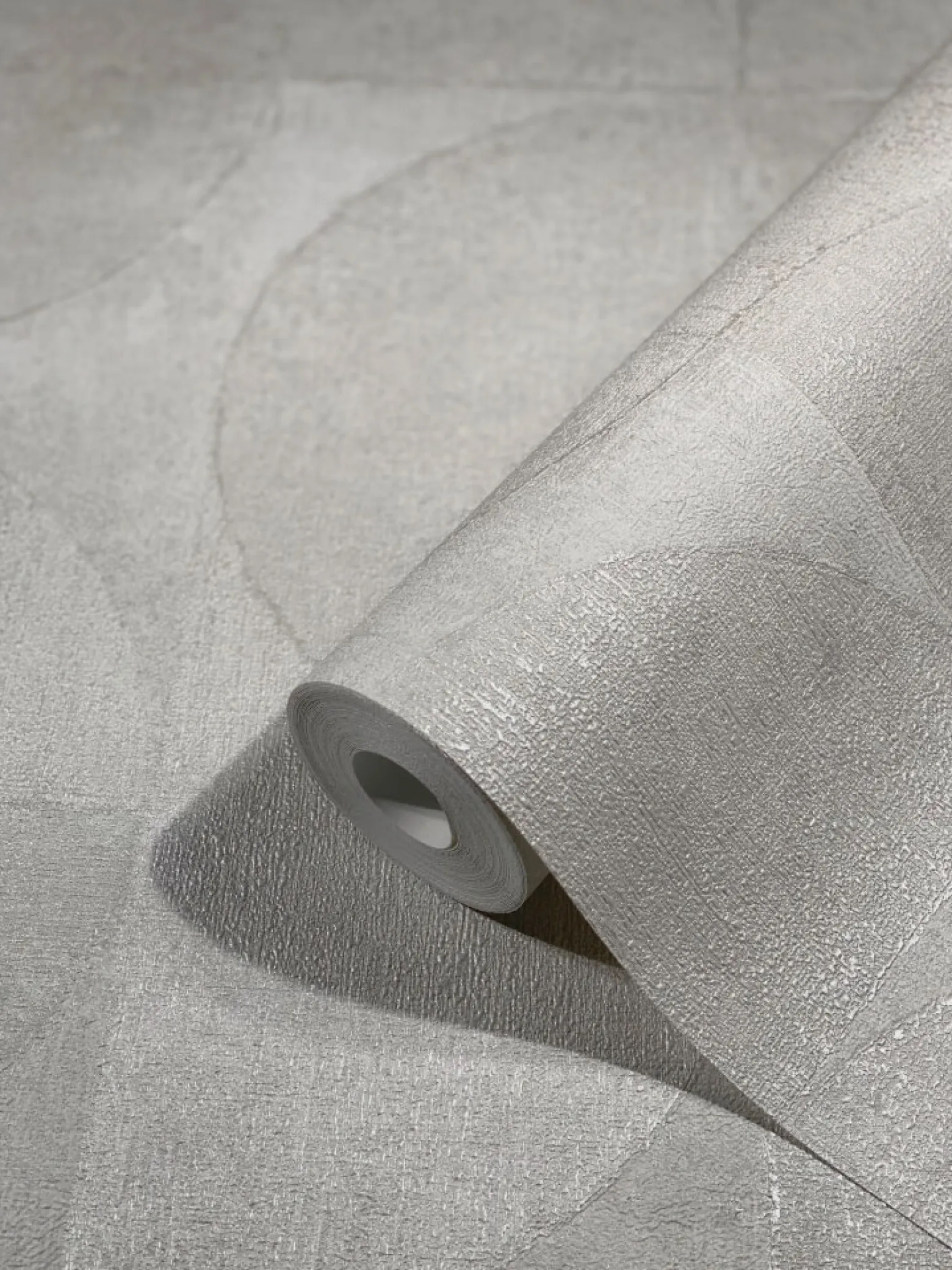 Vliestapete Halbkreis Metallic weiß-grau 32824