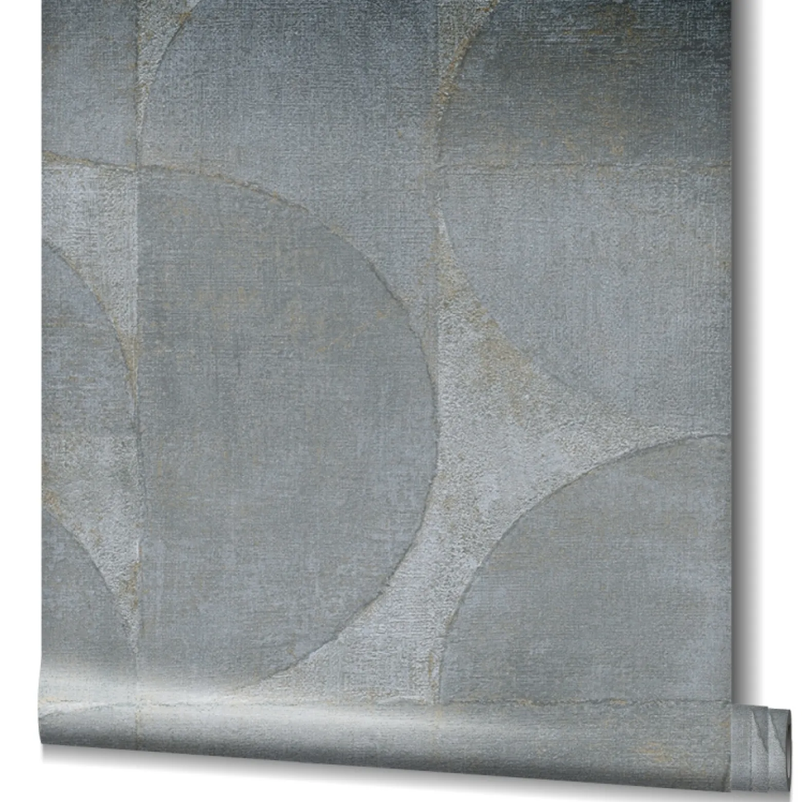 Vliestapete Halbkreis Patina Metallic grau gold 32820