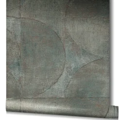 Vliestapete Halbkreis Patina Metallic grau kupfer 32823