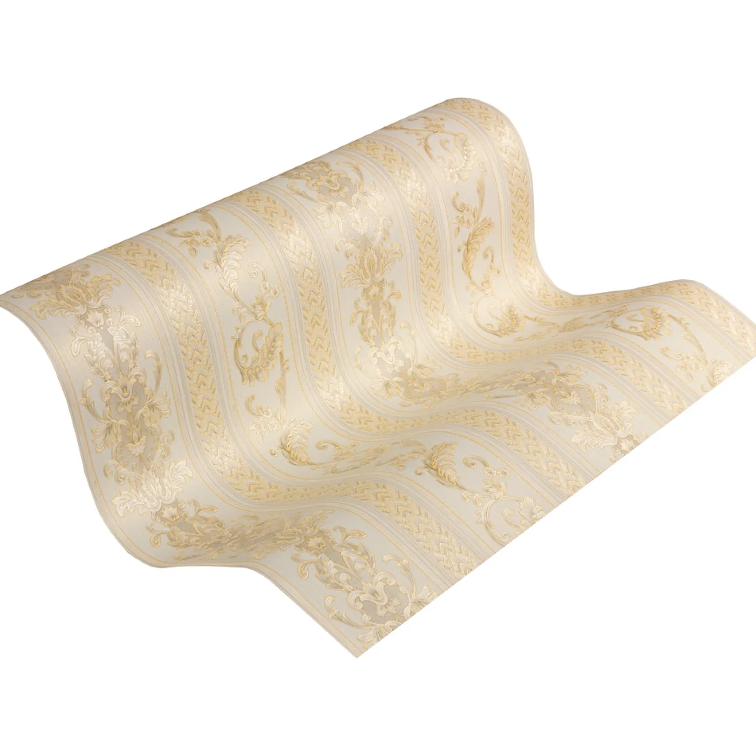 Vliestapete Hermitage Streifen Ranken gold 33547-3