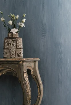 Vliestapete Holz Maserung blau Metallic Marburg 58245