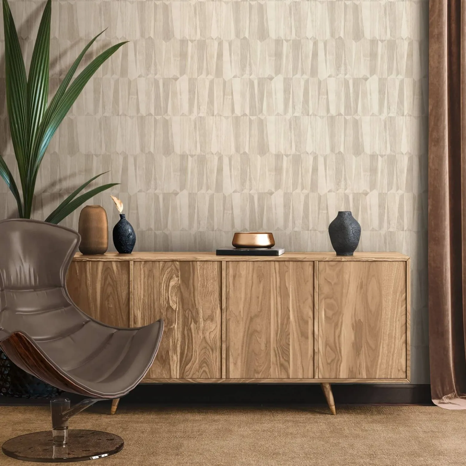 Vliestapete Holz Optik Beige Nara 38743-1 AS Creation