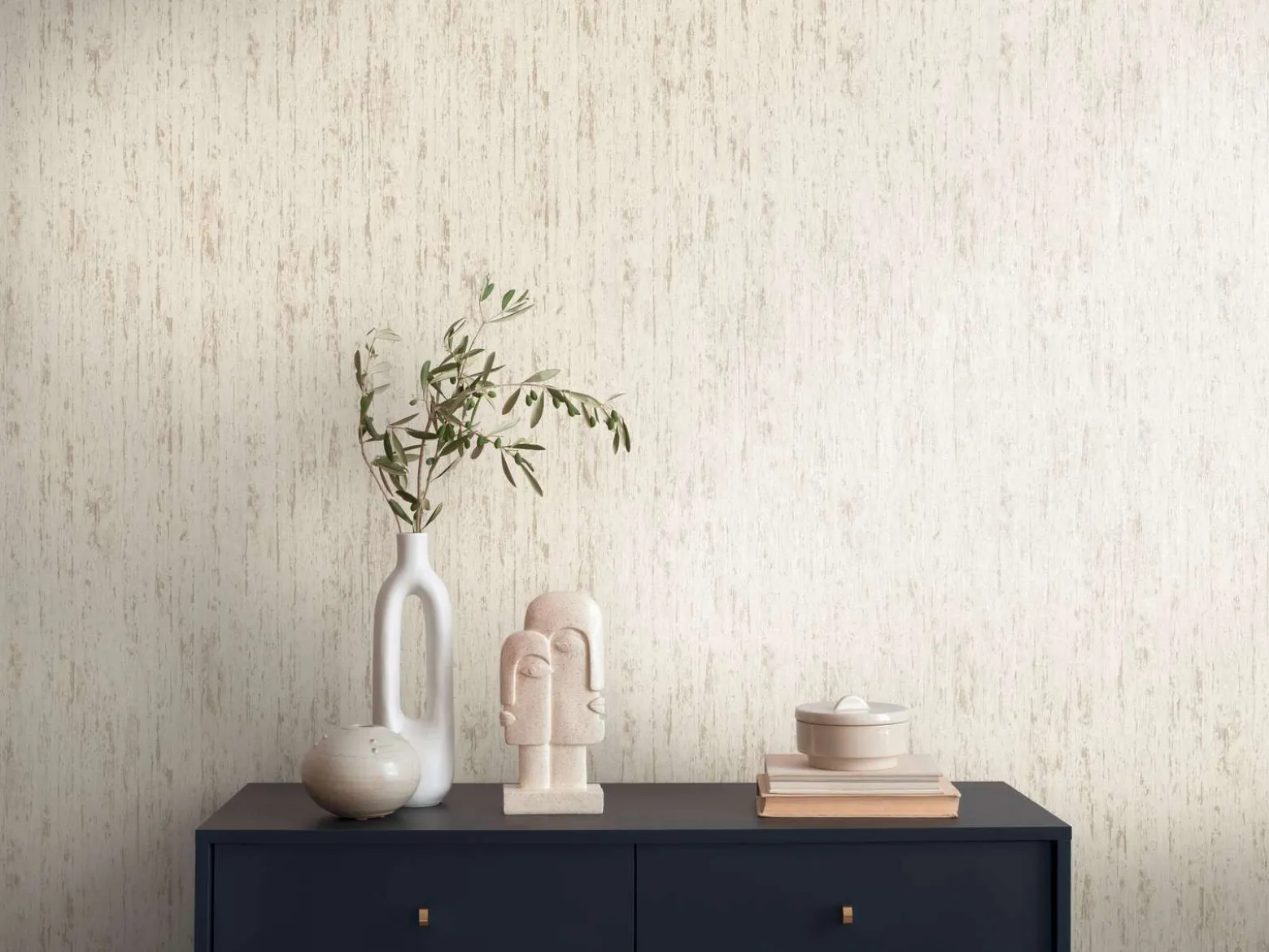 Vliestapete Holzoptik Creme Beige Gold Metallic 39561-3