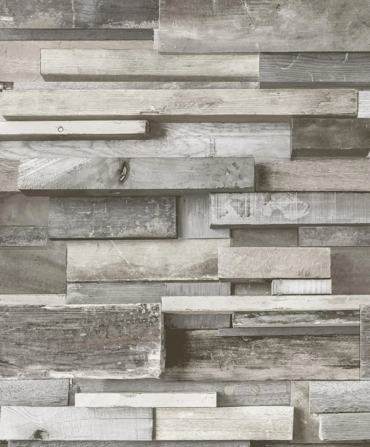 Vliestapete Holz-Optik 3D creme grau GranDeco FC3001