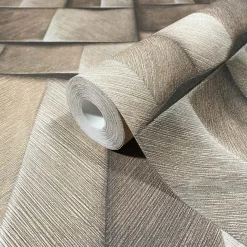 Vliestapete Holzoptik 3D-Effekt Beige Braun 35388