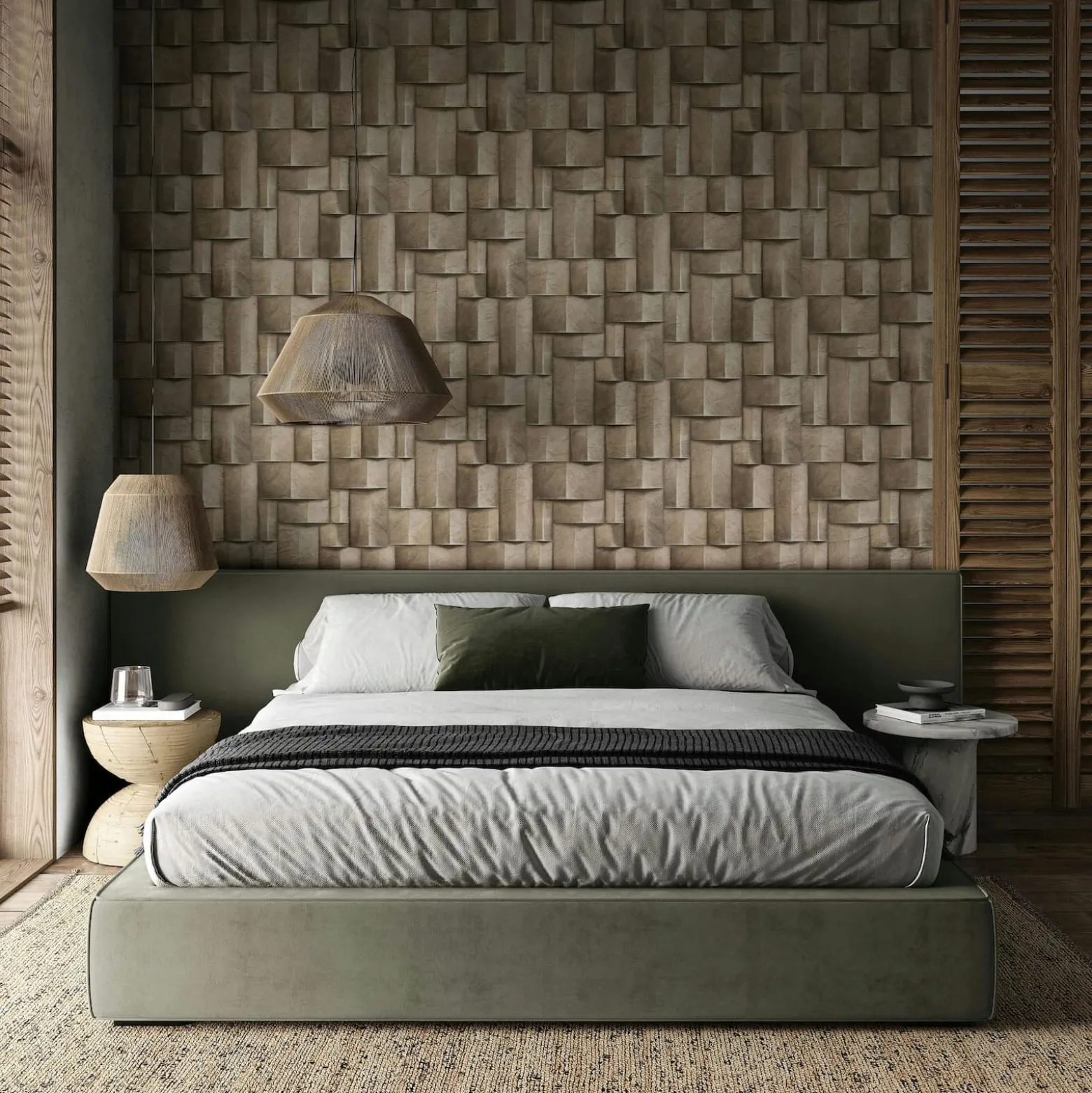 Vliestapete Holzoptik 3D-Effekt Beige Braun 35388