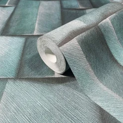 Vliestapete Holzoptik 3D-Effekt Blau Grau 35389