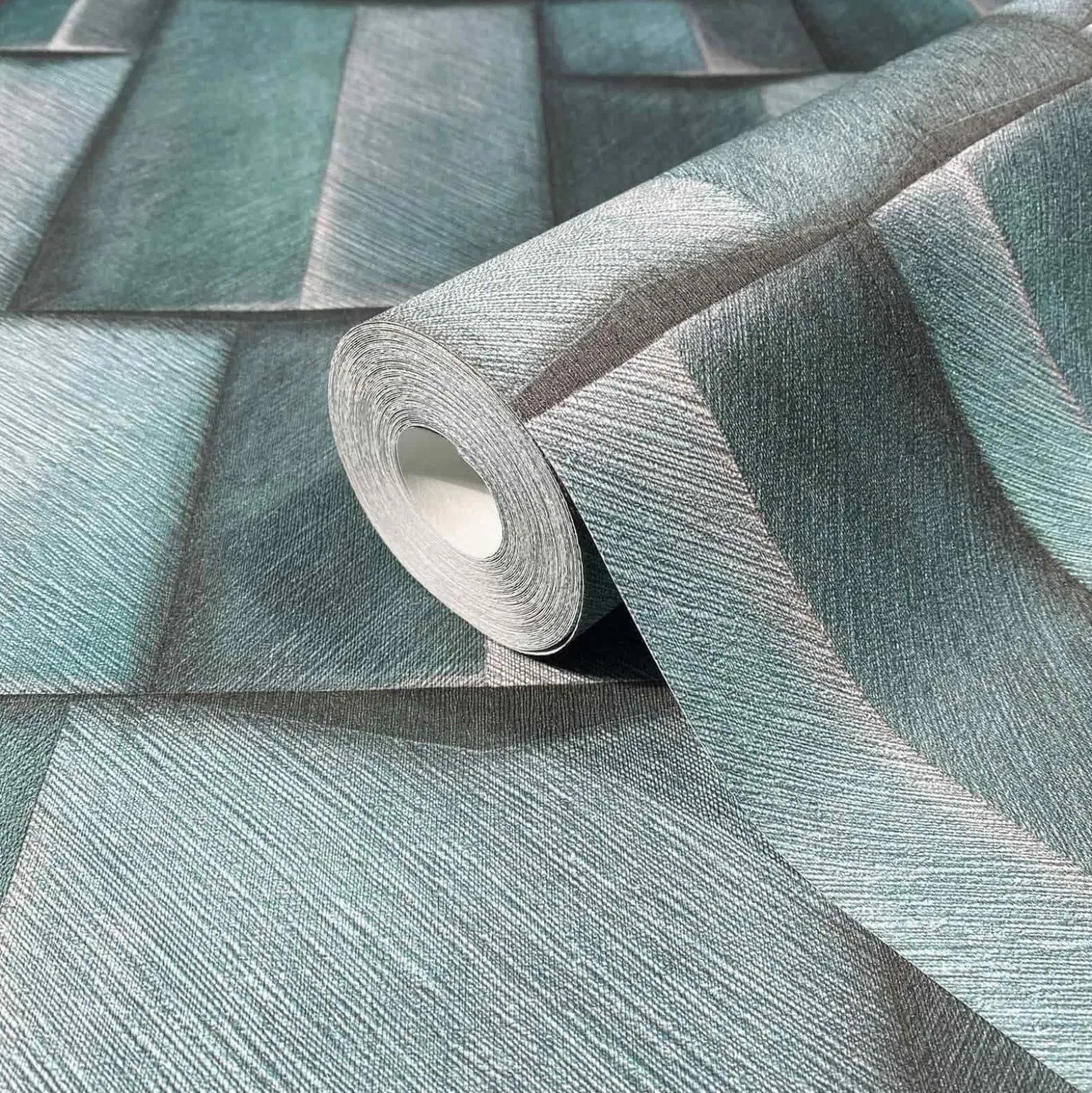 Vliestapete Holzoptik 3D-Effekt Blau Grau 35389