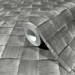 Vliestapete Holzoptik 3D-Effekt Grafik Anthrazit 45743