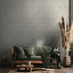 Vliestapete Holzoptik 3D-Effekt Grafik Grau Beige 45741