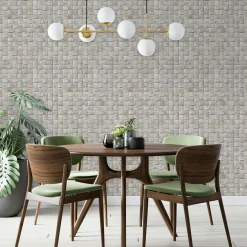 Vliestapete Holzoptik 3D-Effekt Grafik Grau Beige 45741