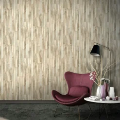 Vliestapete Holzoptik Dielen 3D-Effekt Beige Creme 45734