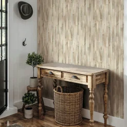 Vliestapete Holzoptik Dielen 3D-Effekt Beige Creme 45734