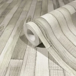 Vliestapete Holzoptik Dielen 3D-Effekt Grau Beige 45735