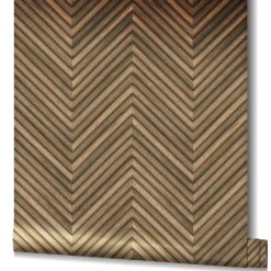 Vliestapete Holzoptik Fischgräte Braun Beige 33377
