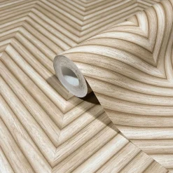 Vliestapete Holzoptik Fischgräte Beige Braun 33376