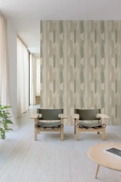 Vliestapete Holz Optik Grafisch Beige Grün A57001