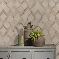 Vliestapete Holzoptik Grafisch Beige Grau 81677