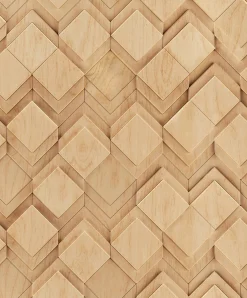 Vliestapete Holzoptik Grafisch Rauten Beige 81676